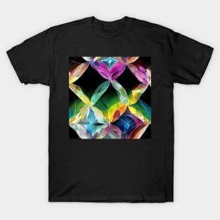 Asymmetric Rainbow crystal pattern T-Shirt